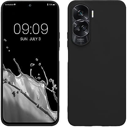 kwmobile Custodia Compatibile con HONOR 90 Lite 5G Cover - Back Case per Smartphone in Silicone TPU - Protezione Gommata - nero matt