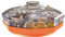 Drehbare Snackbox Aufbewahrungstablett mit Deckel 5 Fächer Serviertablett Kunststoff Snackteller Snackschale für Getrocknete Früchte Nüsse Süßigkeiten Runde Snack Transportbox,28.5cmx28.5cmx13cm