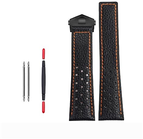 EPANO 22mm Echtes Kalbsleder Armband Für TAG Für Heuer Strap MONACO CARRERA Qualität Leder Armband, 22 mm, Achat