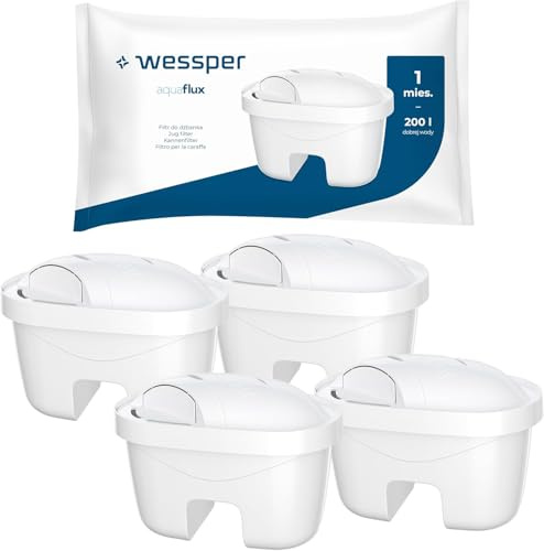 Wessper wasserfilter kartuschen, Ersatz Laica bi-flux Filter – 4 Stück | filterkartuschen für kanne, aktivkohle wasserfilter, Ersatz Filter für Laica Bi-Flux, Dafi Unimax, PearlCo