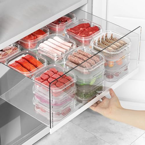 Contenedores de Almacenamiento de Alimentos, 350ml Reutilizable Juegos de recipientes Cajas de Plástico para Preparar Comidas Contenedores de Comida para Llevar a Prueba de Fugas con Tapas, 10 Piezas