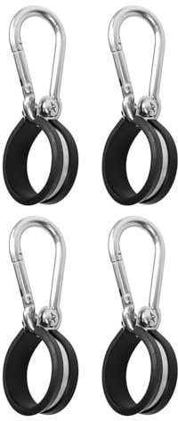 4 Stück Kabelklemme Gummi mit Karabinerhaken - 40mm Rohrschellen Edelstahl mit Gummieinlage, P Clips Schlauchschellen, Metalldraht Kabelklemme Kit