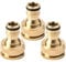 Outside Tap Connector Brass Hose Adapter, 3 Pcs Garden Hose Nozzle Connect Kit, for Hosepipe Fittings Metal Connectors Pressure No Leak Structural, for Kitchen Garden Outdoor GardenaTool