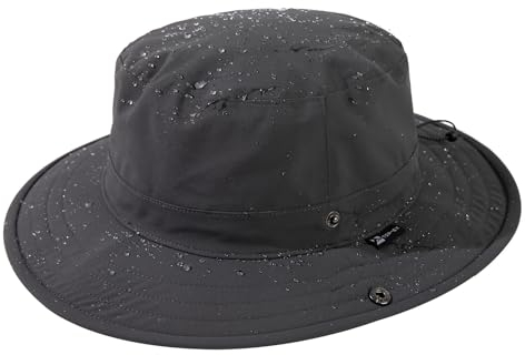TOP-EX XL/XXL SPF 50 Sonnenhut Herren Bucket Hut Damen mit breiter Krempe Wasserdicht Sonnenschutz Mütze Anglerhut Regenhut Wanderhut Faltbar Grau M/L