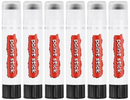 PATIKIL Solid Tempera Paints, 6 Pcs Washable Quick Drying Paint Sticks Paint Pens for Artists Beginners Art Supplies, Black