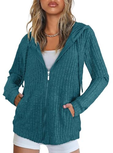 Flikity Ladies Hoodies Size 16-18 Jackets for Women UK Hooded Cardigan Women Long Sleeve Tops Ladies Tunic Tops Womens Zipper up Cardigans Autumn Clothes L