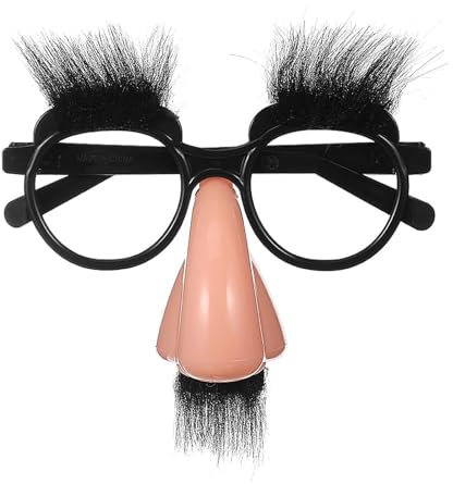 Scinzene Lustige Brille mit Nase und Schnurrbart, Karnevalsbrille für Fasching und Kostümfeiern, Witzige Brillen für Erwachsene und Kinder