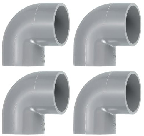 QUARKZMAN 32mm 4 Stück PVC 90 Grad Winkel Rohrverbinder, Reduzierverbinder Reduzierstück Rohrverschraubung Rohrkupplung Adapter für Garten Bauernhof Bewässerung Wasserrohr Armaturen, Grau