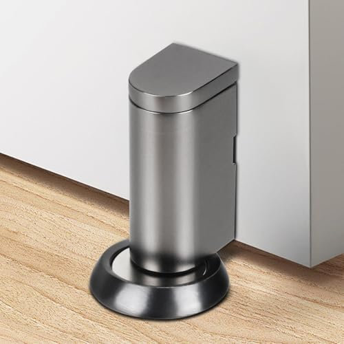 HUOMAQFAN Agnetic Door Stop, Magnetic Door Catch, Heavy Duty No Drilling Powerful Magnetic Door Catch with Self Adhesive,Mechanical Silent Floor Door Stops for Patio Home Office, Gunmetal Gray