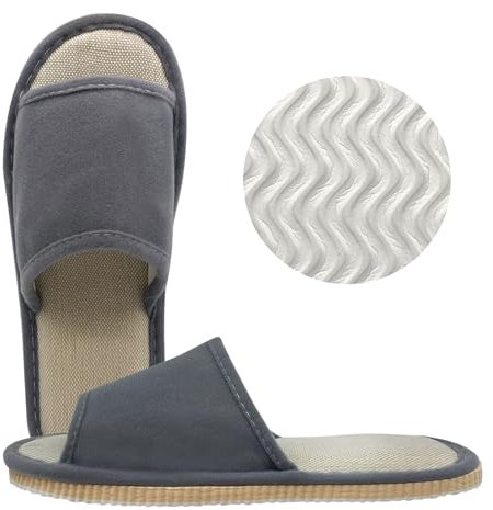 AffeGifts Chaussons Hotel Hommes et Femmes, Portable Bath Slippers Soft Bedroom Hôtel Réutilisable Antidérapants D'intérieur Avec Semelle Épaisse de 12mm Pour Les Invités Home Hôtel