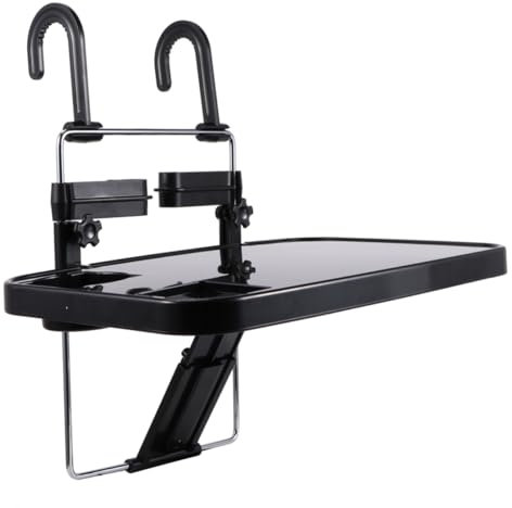 Zerodeko 1 Pezzo Tavolo Pieghevole dell'auto Vassoio da Portata con Manici Supporto per Laptop da scrivania Supporto per Computer Porta del Laptop per l'auto Supporto per Notebook Nero