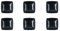 Excelsa Eclipse Set 6 Piatti Fondi Quadrati in Ceramica, Nero Opaco