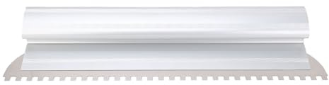 Quadratische Zahnkelle, 2/5 x 2/5 Zoll Zahnung, Fliesenkleber-Spachtel aus Aluminiumlegierung und Edelstahl für Fliesenleger, Maurer, Handwerker, professionelle Bauunternehmer (24 Zoll)