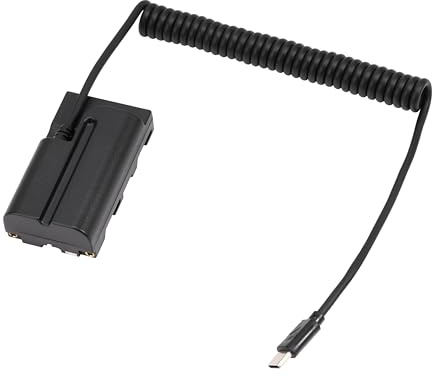 Hersmay Decoded NP-F550 Dummy Battery with USB Type C Power Cable Adapter,NP-F570/F750/F960/F970 for Sony Camera Camcorder Broadcast LED Light Monitor Atomos Ninja/Shinobi Video Transmitter BMPCC