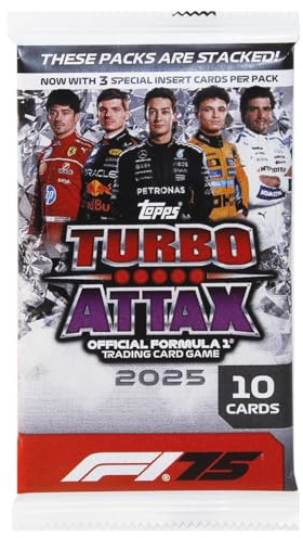 Topps F1 Turbo Attax 2025 Trading Card Packets | 10 Cards with 3 Special Insert Card Per Pack