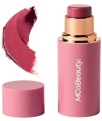 MCoBeauty Baby Face Cream Blush Stick - Lucy - Cheek & Lip Tint Stick | Deep Rose Shade, Natural Flush For Cheeks & Lips, Jojoba Infused, Vegan & Cruelty Free