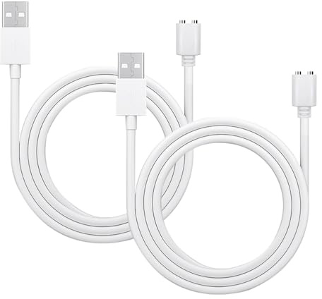 2pcs Magnetic USB to DC Charger Cable, Replacement Charging Cord Strong Magnet for Wireless Massager Electric Toothbrush and Smart Devices (Contact spacing 7mm, magnet diameter 3mm Dual Pin 0.8m)