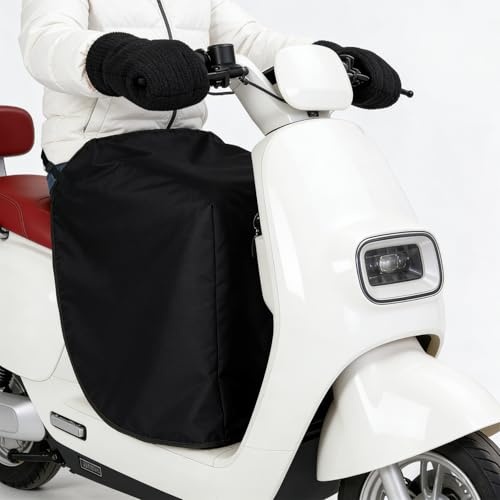 WEXFFU Beinschutz Roller, Regenschutz Beine Motorroller, Universsal Beinschutz Motorroller, beinschutzdecke Scooter Winter, PU Rollerdecke Wasserdicht, Wind und Kälte und Regenschutz, Schwarz