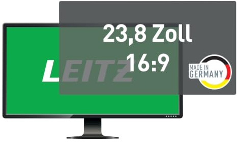 Leitz Monitor Blickschutzfilter 23.8 Zoll (16:9), Abnehmbare Schutzfolie, Mit Blaulichtfilter und Blendschutz, Beidseitig verwendbar, Touchscreen kompatibel, Made in Germany, 69010000