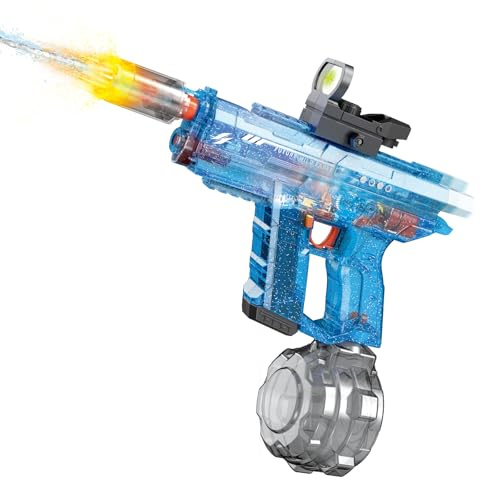 UROINT Elektrische Wasserpistole für Kinder, Wasserspritzpistole LED-Licht | Water Gun Automatische Spritzfunktion, 800ML Wasser Pistole Outdoor Wasserspaß Spielzeug Für Erwachsene Jungen MäDchen Blau