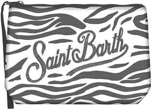 Saint Barth MC2 - Marsupio con strass, motivo zebrato