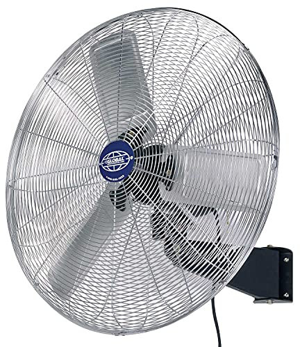 GLOBAL INDUSTRIAL Deluxe Oscillating Wall Mount Fan, 30 Diameter, 1/2hp, 10,000cfm