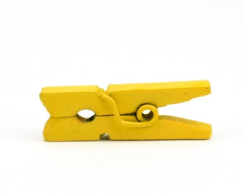 LWR CRAFTS Wooden Mini Clothes Pegs 15 Colors 100 Per Pack 1 2.5cm (Yellow)