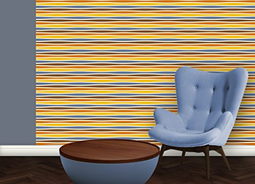 GMM Tapete Modern living - Quer Swing individuell gefertigt mit Streifenfarben passend zu RAL Farben - Muster 20 x 46,5cm