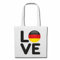 Reifen-Markt Tasche Umhängetasche I LOVE DEUTSCHLAND GERMANY ICH LIEBE DEUTSCHLAND FUSSBALL BERLIN HAMBURG KÖLN LUDWIGSHAFEN FREIBURG Einkaufstasche Schulbeutel Turnbeutel in Weiß