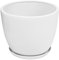 Vaso BARILOTTO 5 in ceramica con sottovaso, diametro 25 cm, colore: bianco