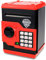 Qwifyu Kids Piggy Bank, Money Bank with Electronic Lock Auto Scroll Paper Money & Coin, Best Toy Gifts for Children Boys Girls (Black Red)