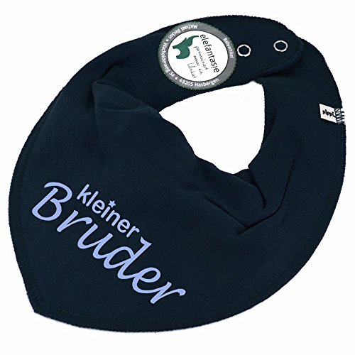 Elefantasie HALSTUCH mit Spruch kleiner Bruder für Baby oder Kind dunkelblau aus Baumwolle in Einheitsgröße
