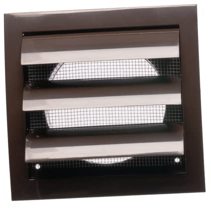 Ø 100mm Rejilla para Ventilación - Rejilla de Ventilación con Protección contra Insectos y Persianas Automáticas - Plástico ABS Marrón