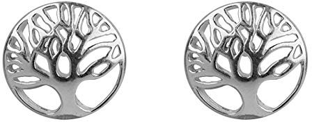 925 Solid Sterling Silver Tree Of Life Ear Studs Comes Gift Boxed