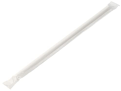 Wrapped White Stripe Paper Straw 8inch (Pack of 250)