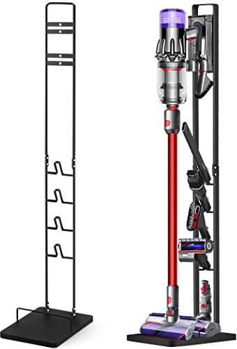 Haturi Vacuum Stand, Vacuum Accessories Stable Metal Storage Bracket Holder for Dyson Handheld V15 V11 V10 V8 V7 V6 Cordless Vacuum Cleaners, Black DC30 DC31 DC34 DC35 DC58 DC59 DC62 DC74