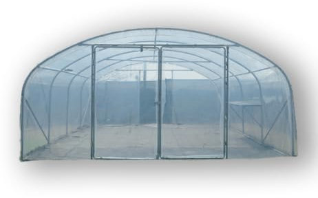 Atout Loisir Serre Tunnel PRO-500 larg 5 m, Long 6 m, Façade 2 Portes dbles