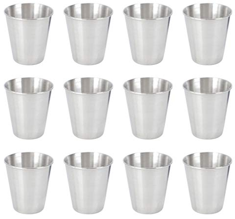 STOBOK 12 pz Bicchierini in Acciaio Inossidabile Bicchieri in Metallo immergendo Tazze di Salsa Tazza di alcolici per la casa (70 ml)