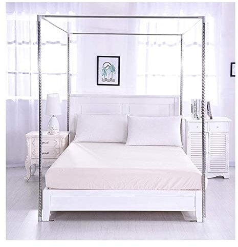 YOGANHJAT Moskitonetzhalter Vier Eckbett, Bettüberdachung Baldachin Rahmen Gestell Edelstahl Baldachin Moskitonetz für Twin/Full/Queen/King Size/California King,25mm,1.5×2m Bed
