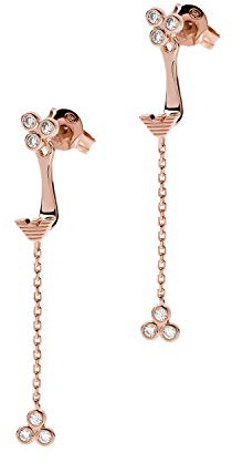 Emporio Armani Damen Ear-Jacket-Ohrringe Hängeohrringe Sterlingsilber roségoldfarben, EG3488221