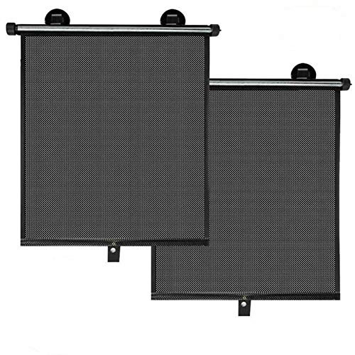 AILOS Cortina Parasol Retráctil para Ventana Lateral de Coche, Protector Visera para Niños, Enrollable, 40 * 60 cm