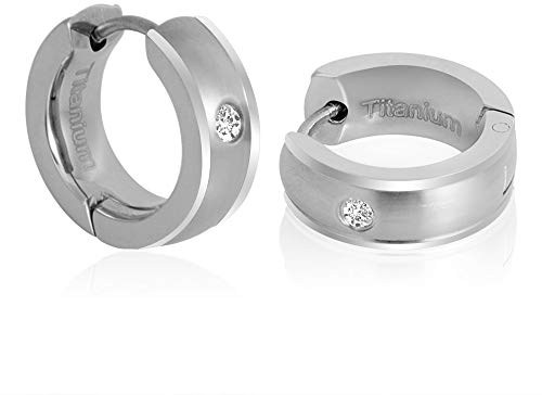 Titan Ohrringe für Empfindliche Ohren - Creolen für Männer und Frauen, Hypoallergene Schmuck (Silver 10mm)