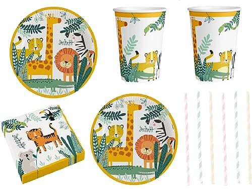 Mgs33 Pack (cde 7) 16 Enfants Get wild « la jungle sauvage « + 24 pailles Papier offertes, Nouveautés 2023