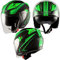 Doppeltvisier Jet Motorradhelm City Zertifikat ECE 22-05 Mattt Schwarz Grün XS