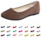 Hwalleum Women's Ballet Flats, Womens Simple Casual Flat Shoes Solid Color Pumps Ladies Girls Dolly Ballet Ballerina Work Smart Office Formal Comfort Pointed Toe Slip On Flats Shoes Dark Brown
