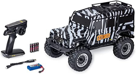 Carson Modellsport 500404239 1:8 Land Rover Defender 100% RTR Safari - Ferngesteuertes Auto, RC Fahrzeug, inkl. Batterien und Fernsteuerung, Geschwindigkeit km/h, Fahrzeit 20 min, Mehrfarbig