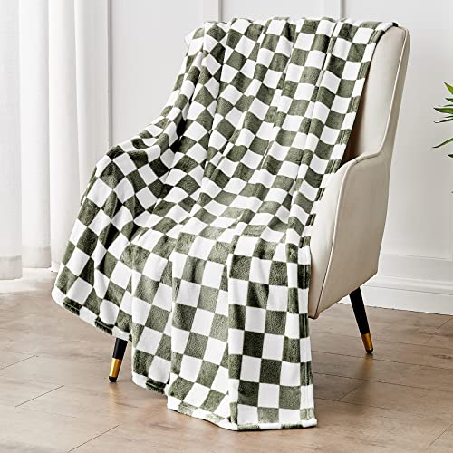 Edenleaf Karierte Decke, Flanell-Überwurf, Decken, weich, gemütlich, kariert, Gitterdruck, Schachbrett, Gingham-Muster, Überwürfe für Bett, Sofa, Couch für alle Jahreszeiten, 152,4 x 203,2 cm