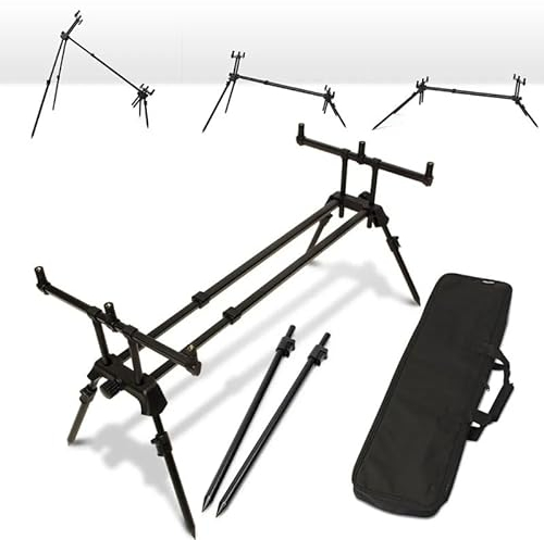 Rod Pod Ruten-Halter 3 Ruten Aluminium Rutenständer & Angel-Ständer mit Tasche