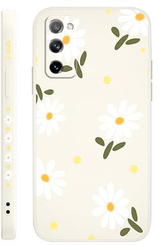 LEECG für Samsung Galaxy S20 FE Hülle Kreative Muster Weiches Silikon Mikrofaser Futter Seite Kreatives Design für Samsung S20 FE Handyhülle 6,5 Zoll-Weiß 1