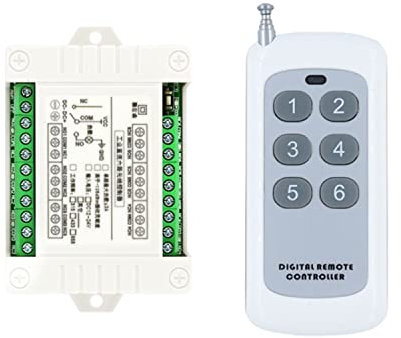 Interruttore a 6 canali, senza fili, 12 V, 24 V, controllo dell'accesso, telecomando per cancello da strada, con telecomando da 200 m